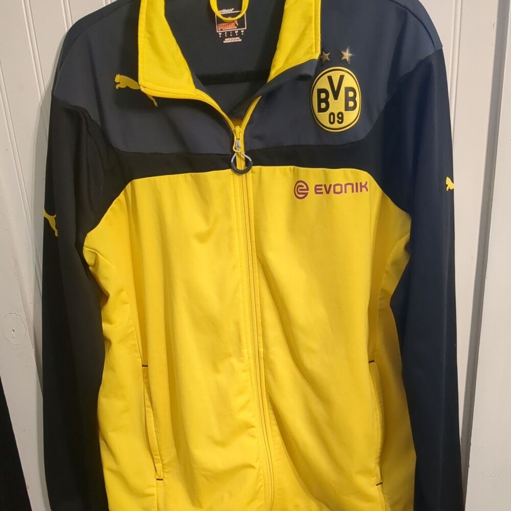 PUMA Borussia Dortmund BVB 09 2013/2014 Large Yellow Black Soccer Jacket